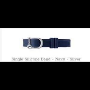 Keep Collective Silicone Single Band Navy - Silver NWT